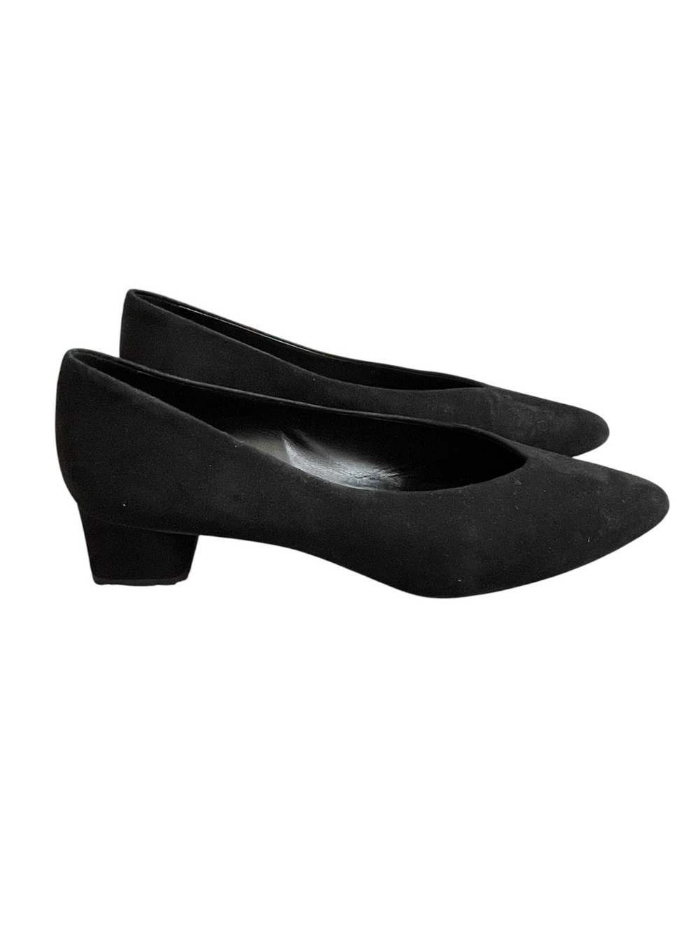Everlane The V Heel Black Suede Pumps Women’s Size 9.5 Block Heel Versatile